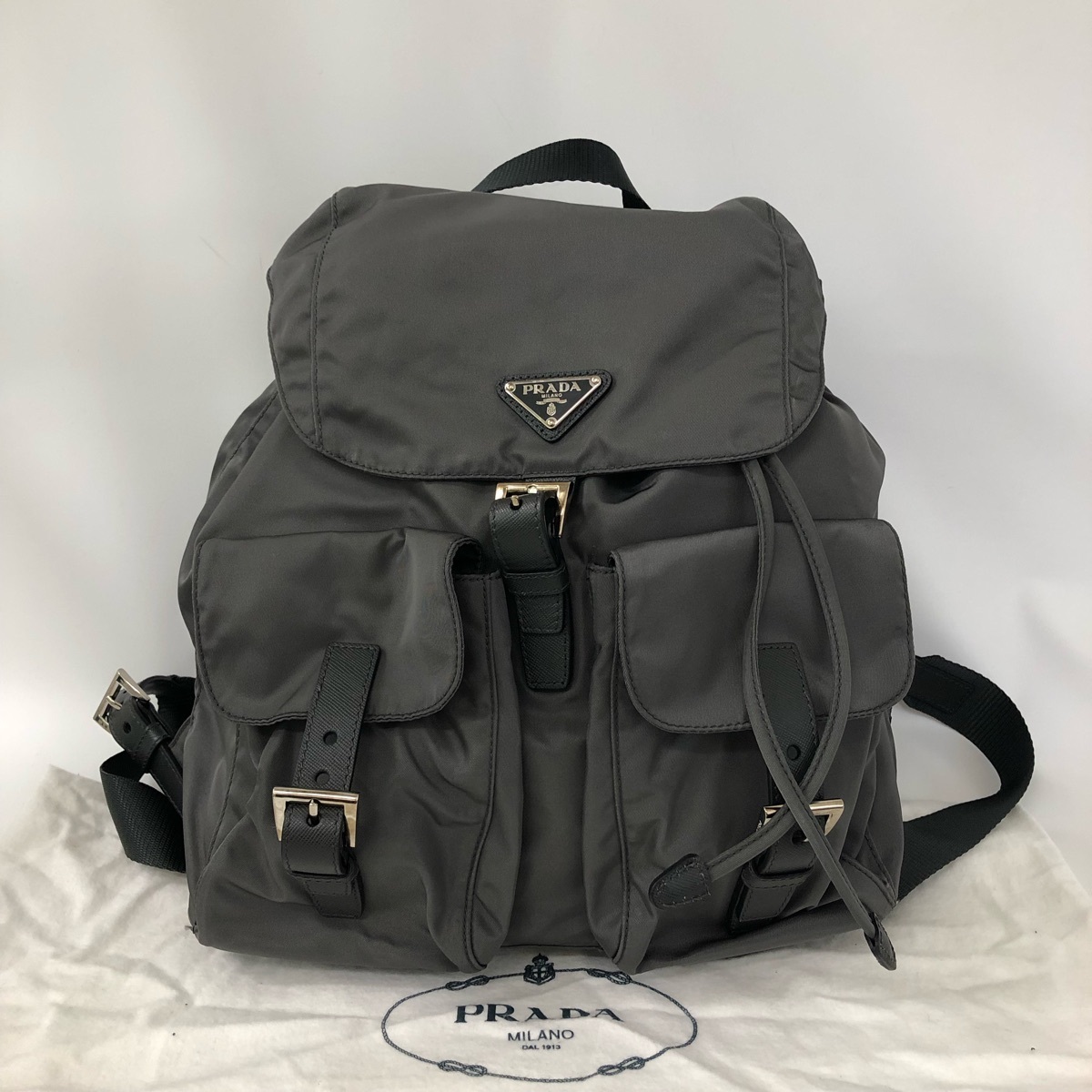 PRADA プラダ 美品 PRADA プラダ リュック ヴィンテージ グレー系 