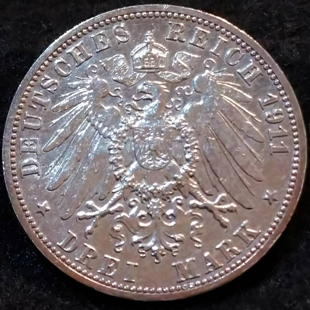 3マルク銀貨 招*@様 - ヴュルテンベルク 1911年 ドイツ 1911年ドイツ