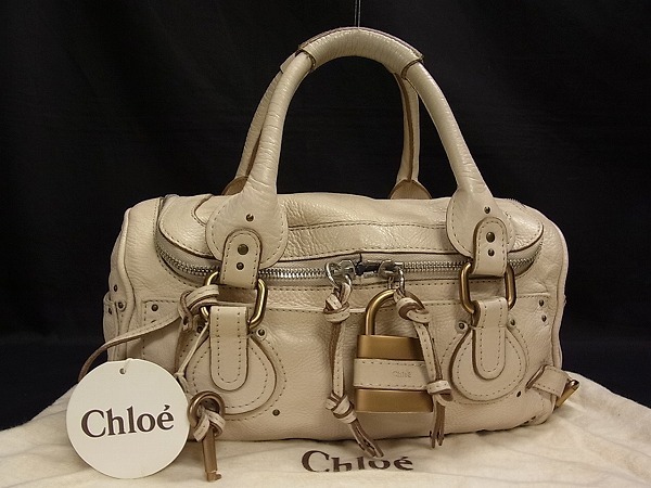 レザー パディントン クロエ Chloe ゴールド金具 ハンドバッグ カデナ