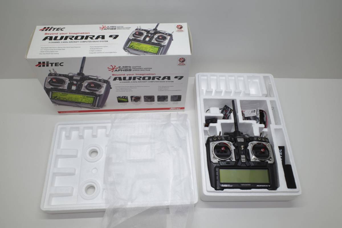 RA76C◆ジャンク 電源OK ハイテック/プロポ/AURORA 9/HiTEC/オーロラ9/2.4GHz/OPTIMA 9/受信機 ヘリ等に 送信機