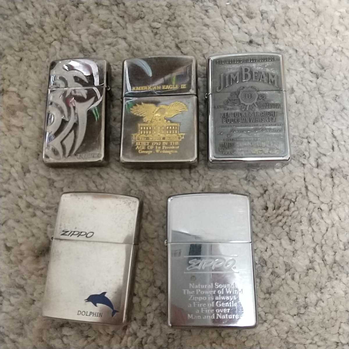 ジッポーZIPPO オイルライター made in USA 画像の5個 オイルライター 