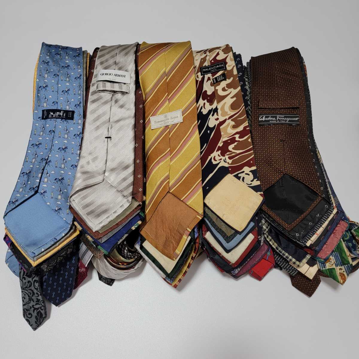 ハイブランドネクタイ エルメス 50本セット 全てシルク グッチ GUCCI