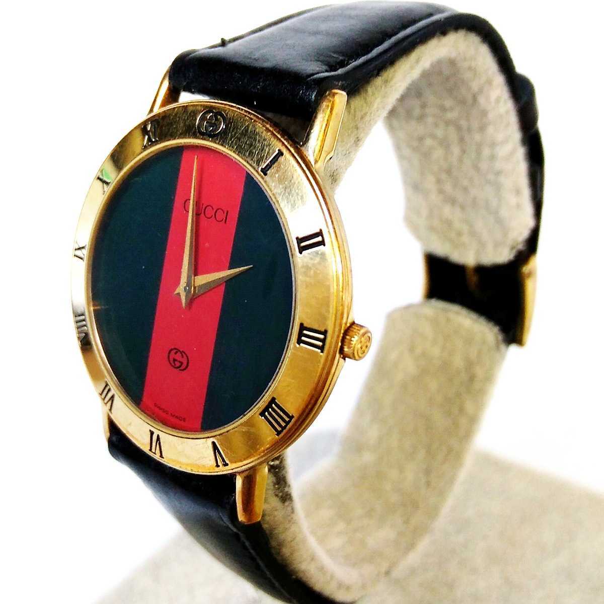 グッチ GUCCI シェリーライン 腕時計 クォーツ 稼働品 ユニ 3000M 