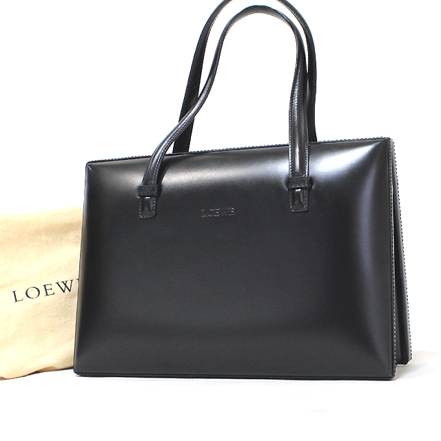 超美品 LOEWE ロエベ レザー ハンドバッグ 黒 パーティーバッグ 