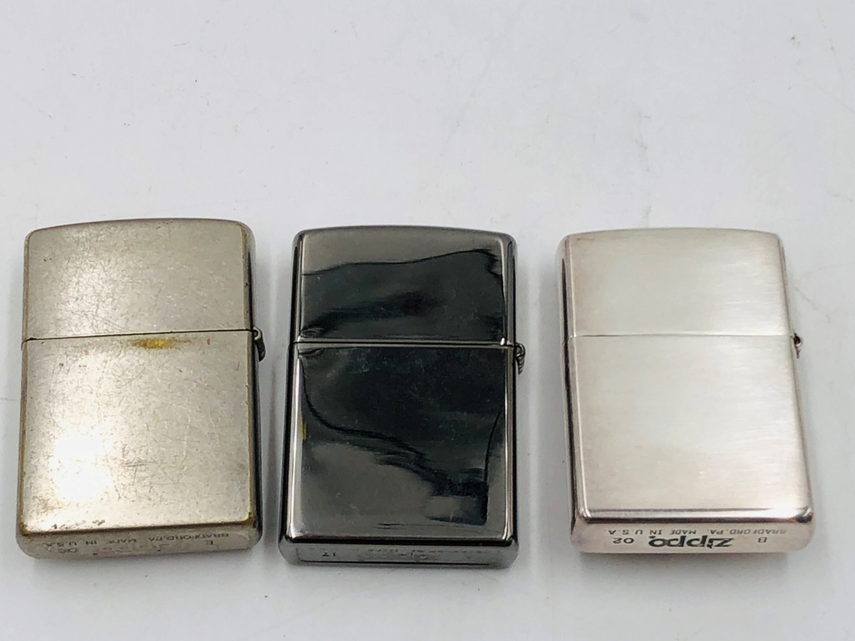 (04y1922)【1円スタート】ZIPPO(ジッポー) スカル　3個セット（SNAP-ON/シルバー）オイルライター 中古品 【新作入荷， 定番人気】