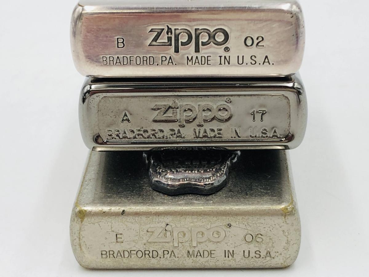 (04y1922)【1円スタート】ZIPPO(ジッポー) スカル　3個セット（SNAP-ON/シルバー）オイルライター 中古品 【新作入荷， 定番人気】