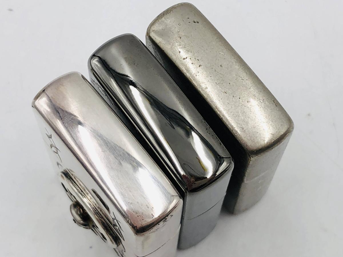 (04y1922)【1円スタート】ZIPPO(ジッポー) スカル　3個セット（SNAP-ON/シルバー）オイルライター 中古品 【新作入荷， 定番人気】