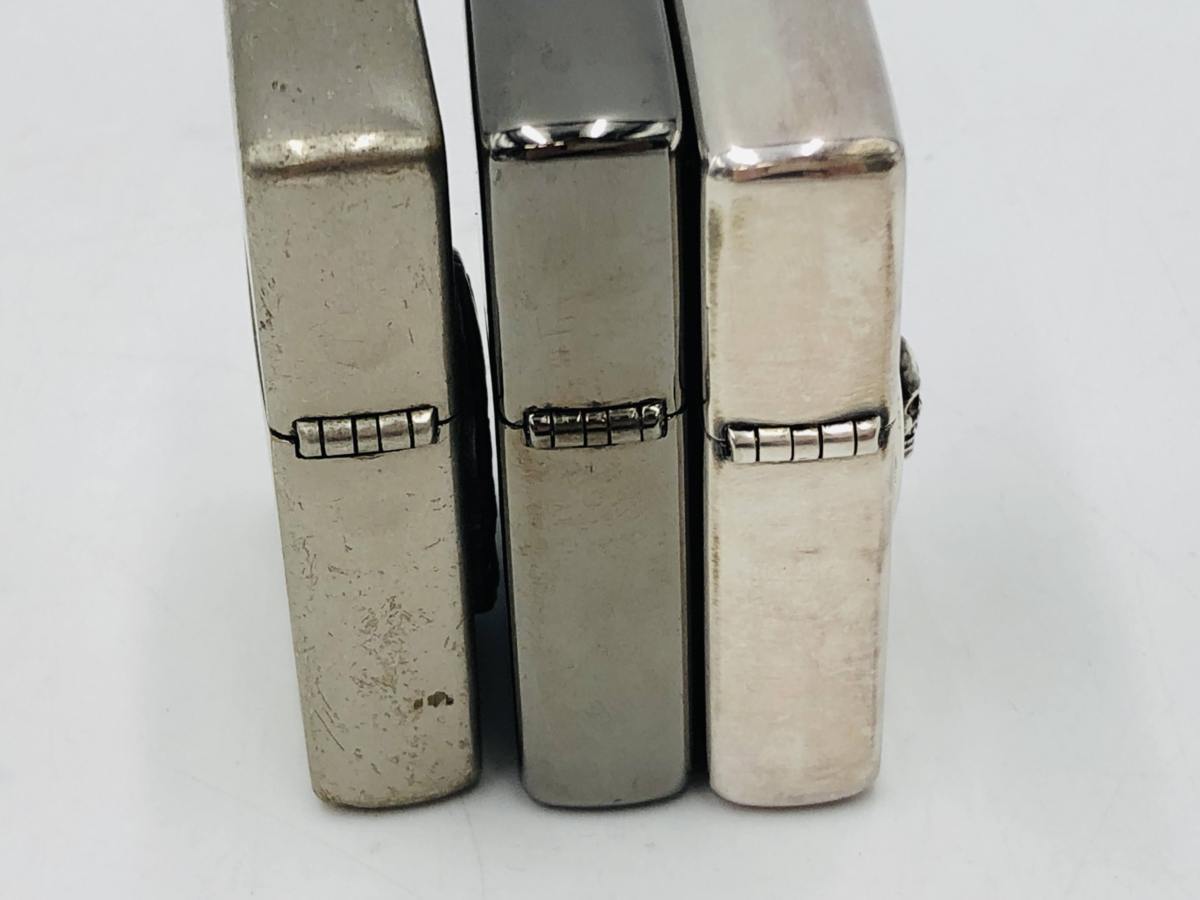 (04y1922)【1円スタート】ZIPPO(ジッポー) スカル　3個セット（SNAP-ON/シルバー）オイルライター 中古品 【新作入荷， 定番人気】