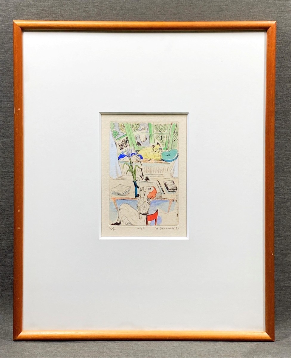 エッチング 山本 容子 版画 山本容子 desk デスク 銅版画 エッチング