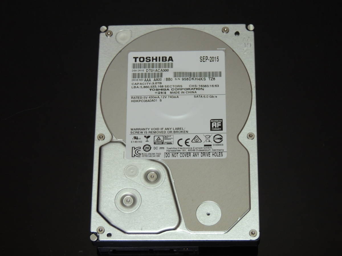 使用0時間 東芝 DT01ACA300 3TB 7200rpm 内蔵HDD | 東芝 内蔵