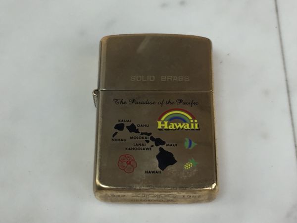 ライター ZIPPO ジッポー Solid Brass Hawaii 1932 1987 ロゴ 喫煙具 M