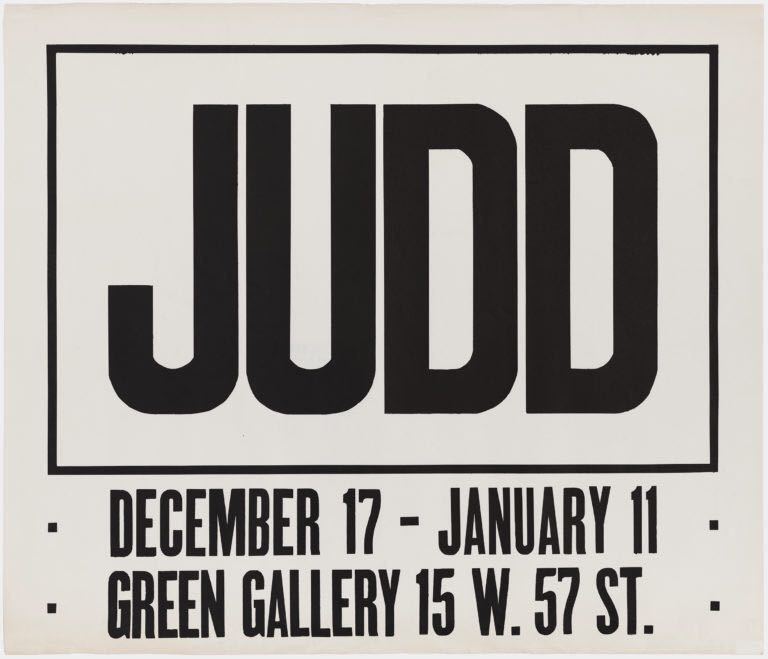 DONALD Donald JUDD ドナルドジャッド ポスターDonald Judd Exhibition