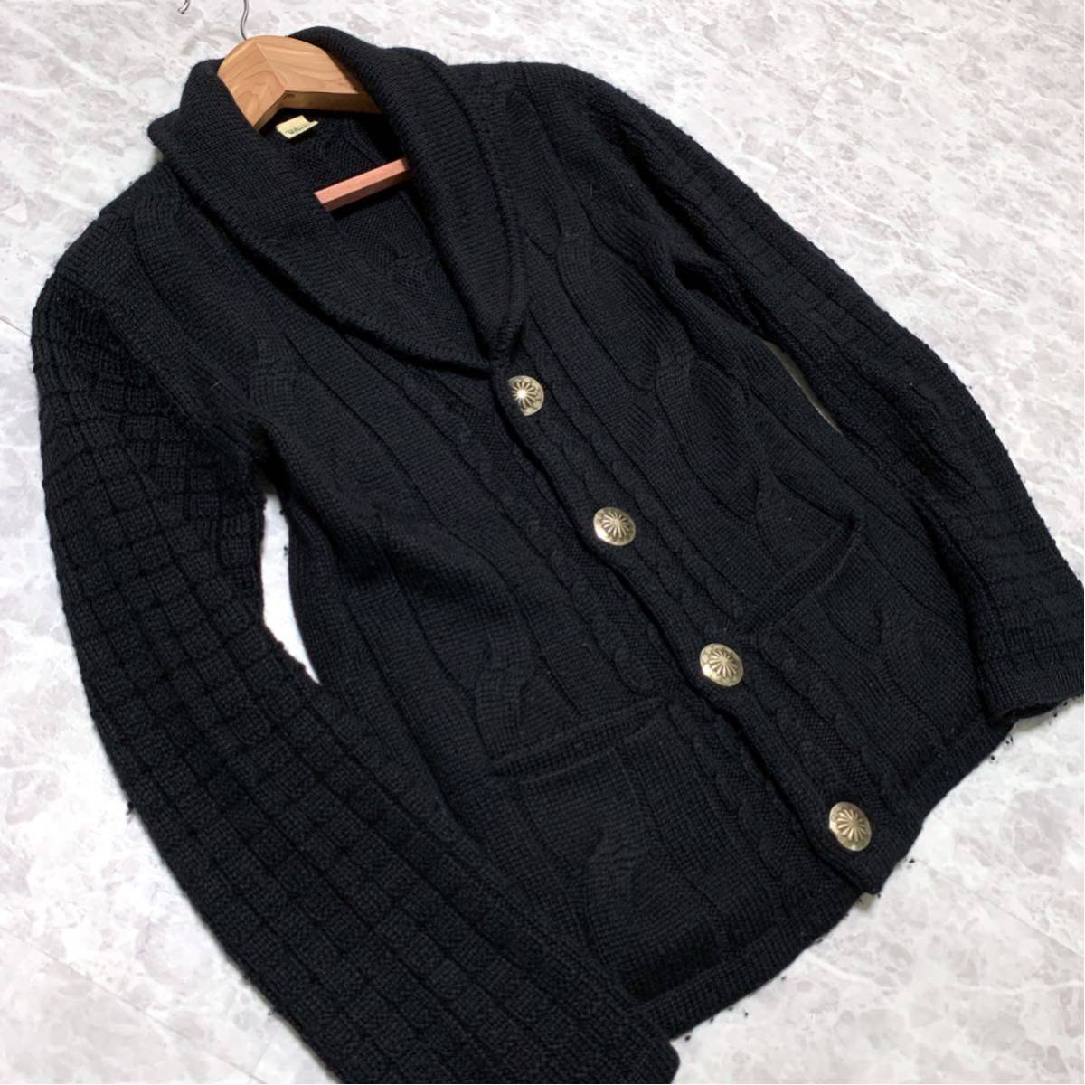 G ＊ 日本製 '着心地抜群' Ron Herman ロンハーマン 高品質 アルパカ WOOL混 ニット / ショールカラー カーディガン sizeL メンズ アウター