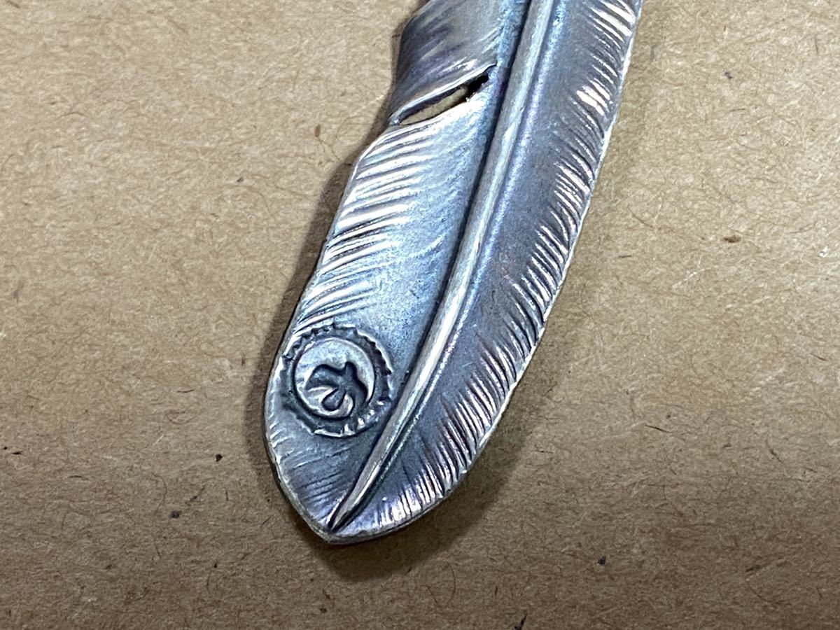 本物 ゴローズ goro's メタル付き 特大フェザー プレーン シルバー 18k