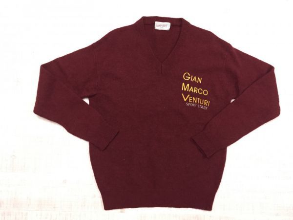 GIAN MARCO VENTURI ジャンマルコベンチューリ ロゴ刺繍 Vネック 
