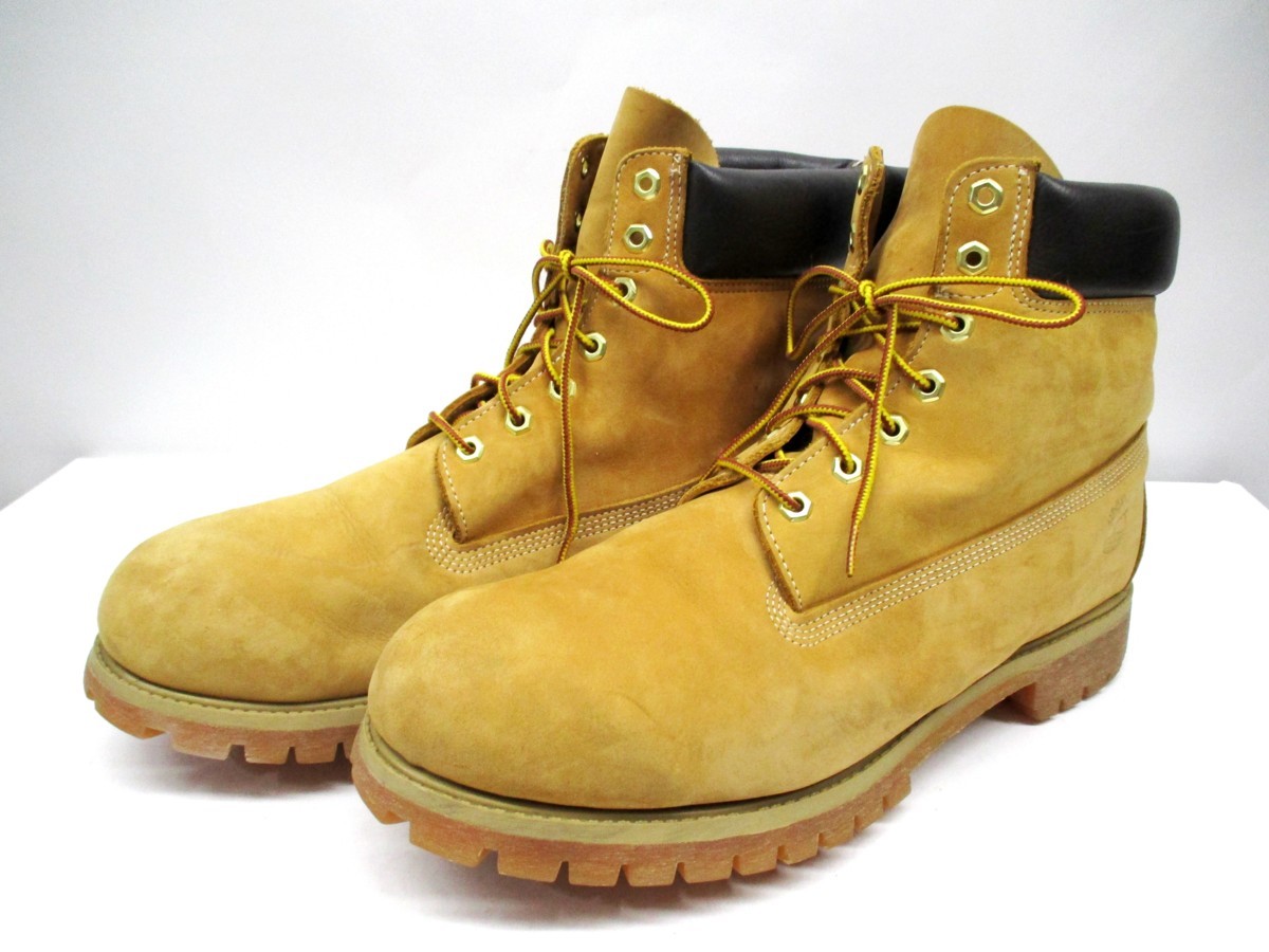 Timberland (ティンバーランド) 6インチ プレミアム ウィート ヌバック イエロー ブーツ シューズ 10061 33cm 15M イエロー メンズ /036