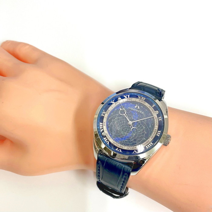 CITIZEN CTV57-1231 4398-T015425 カンパノラ コスモサイン 腕時計 ステンレス/クロコダイル クオーツ 青文字盤 メンズ CTV57-1231 カンパノラ シチズン Stainless Steel ○Citizen