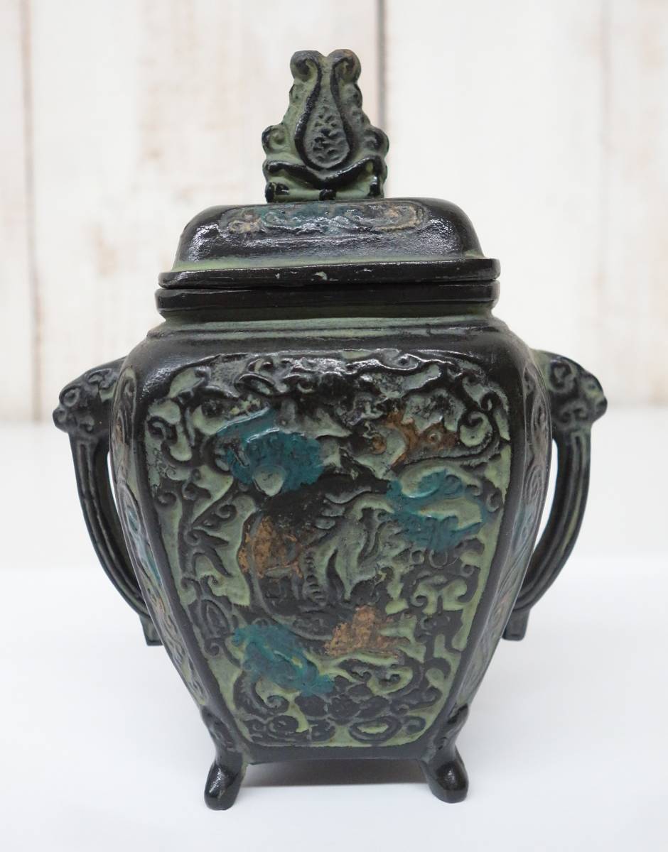 伝統工芸 工芸美術 ＊青銅香炉 二点 蓋物 一点＊銅製 銅器 青銅＊三足