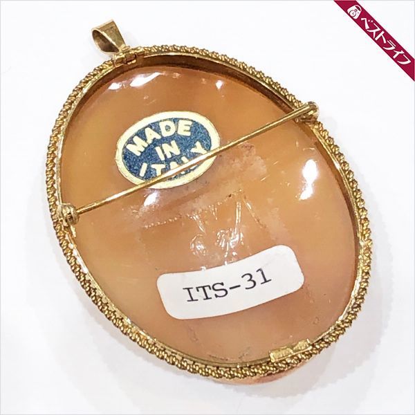 カメオ ブローチ K18 2WAY ペンダントトップ 0 2way シェルカメオ