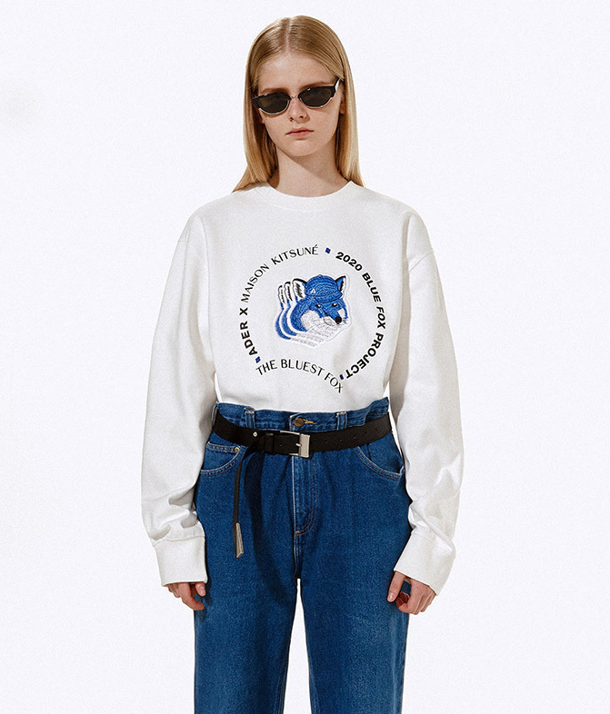 ADER ERROR×MAISON KITSUNE□Triple fox head sweatshirt White白 A2