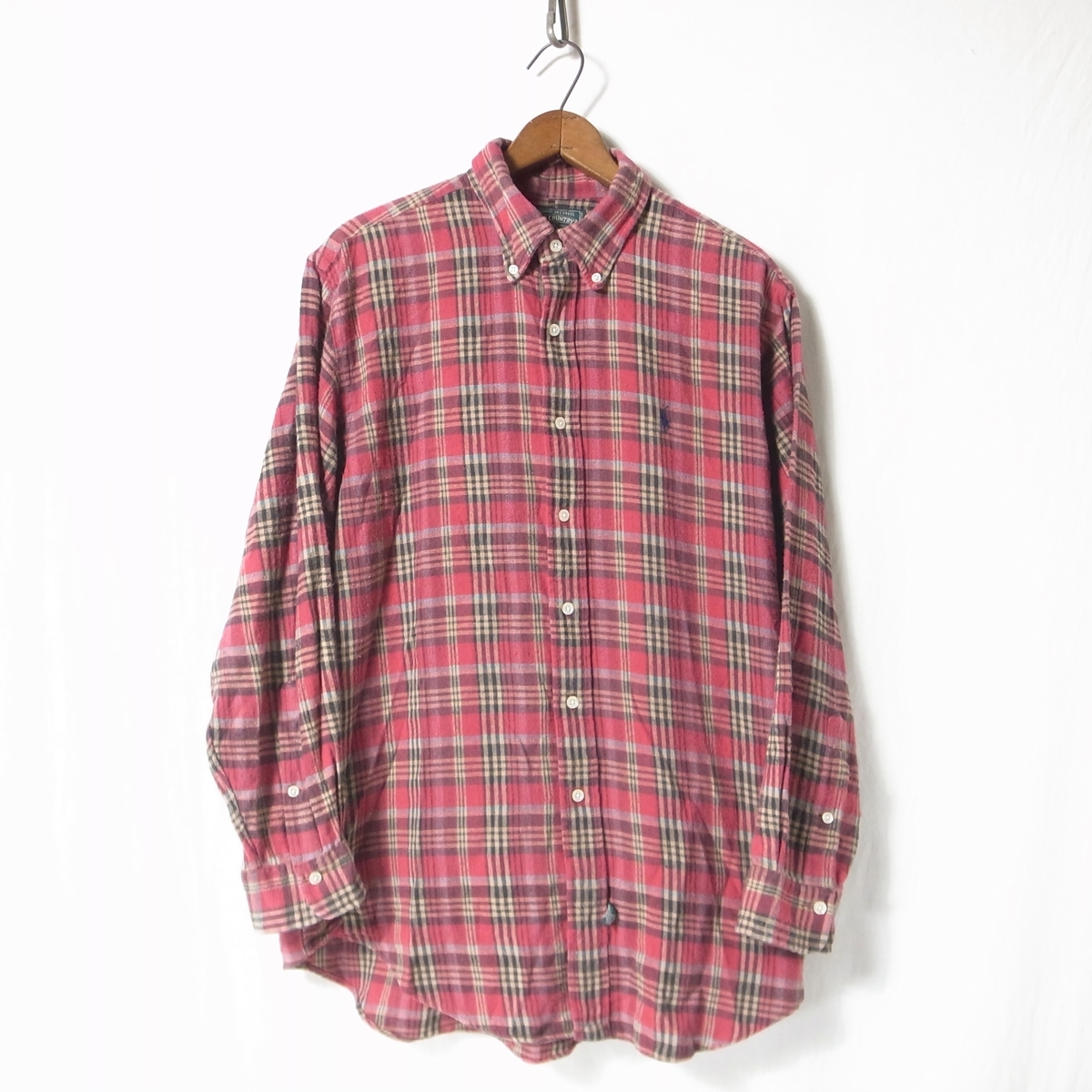 90s POLO COUNTRY ポロカントリー 長袖 チェック ネルシャツ L 