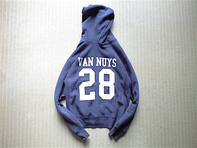 即決 STANDARD CALIFORNIA 別注 70s 復刻 緑タグ Champion REVERSE WEAVE フルジップパーカー VAN NUYS ナス紺 Mサイズ