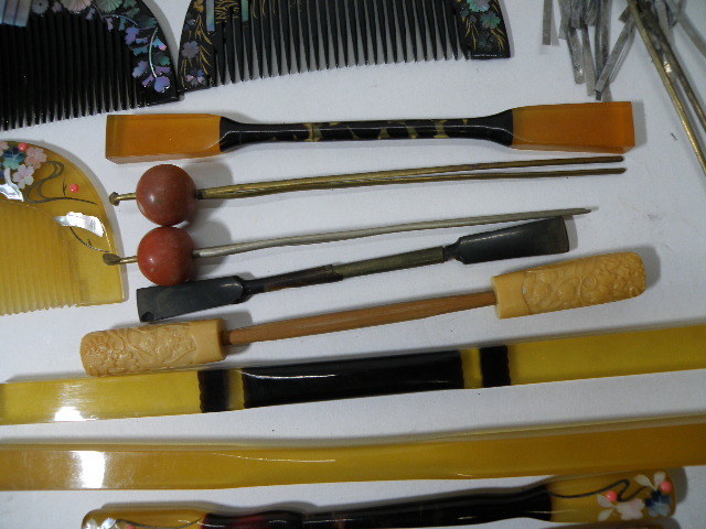 18 簪 かんざし 櫛 髪飾り まとめて ジャンク品 / 和装小物 着物 美人