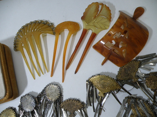 18 簪 かんざし 櫛 髪飾り まとめて ジャンク品 / 和装小物 着物 美人
