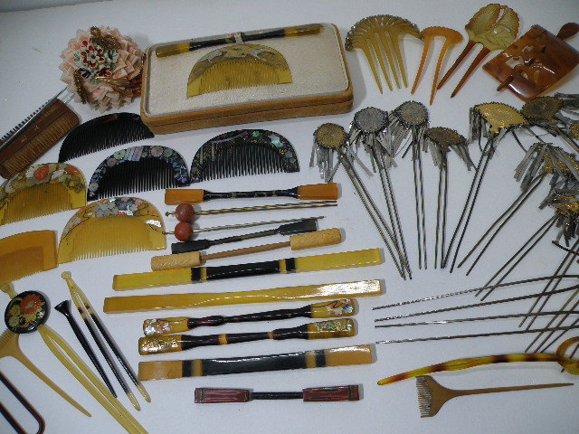 18 簪 かんざし 櫛 髪飾り まとめて ジャンク品 / 和装小物 着物 美人