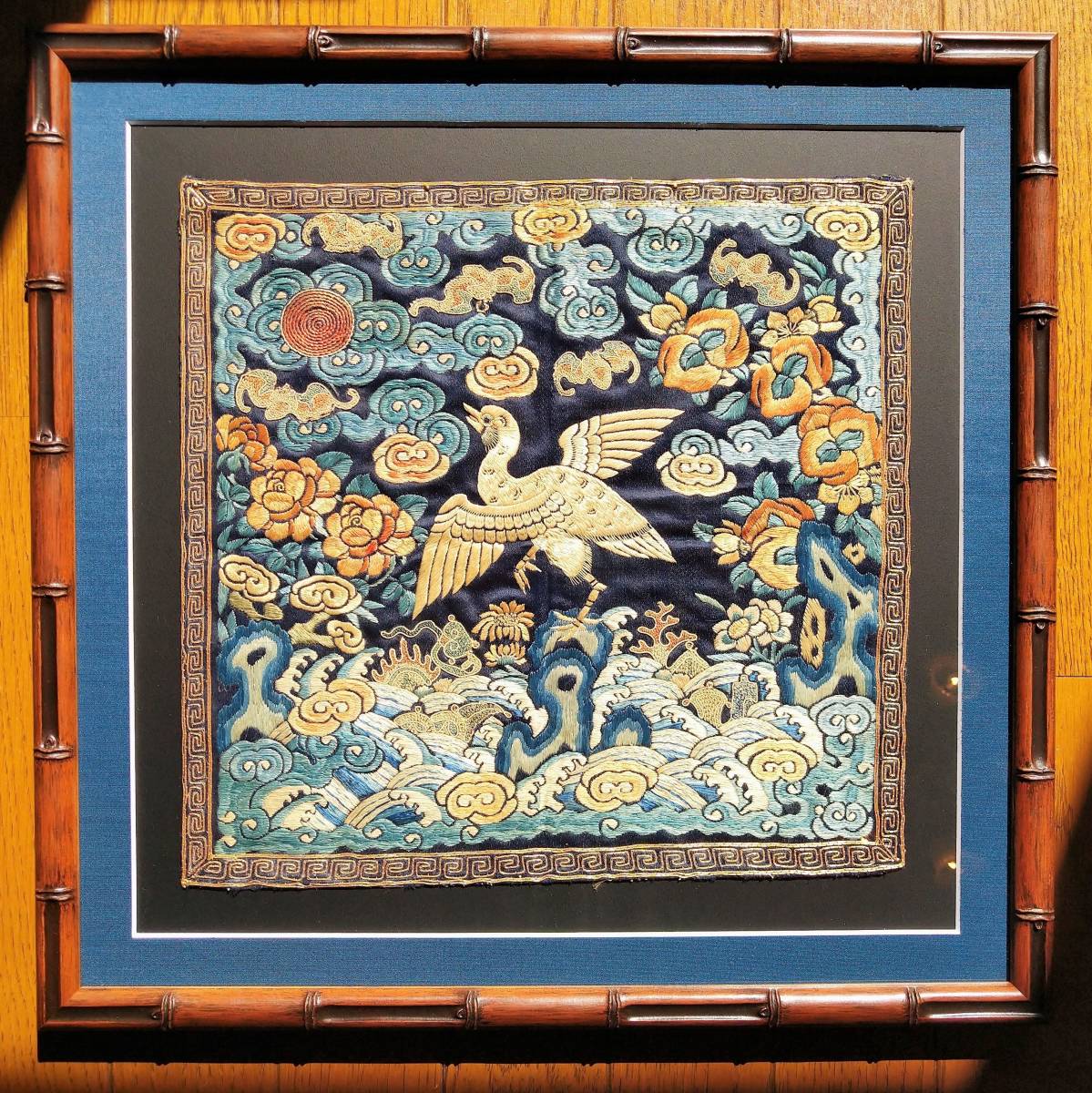 中国美術 補子 文官四品 清代 道光年間 中国 刺繍 中国刺繍 清朝 清朝
