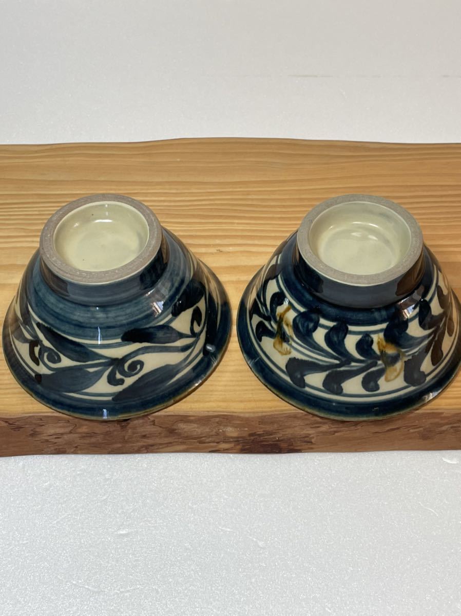 瀬戸焼 加藤作助 織部角向付 5客 11cm 大正〜昭和中期 -