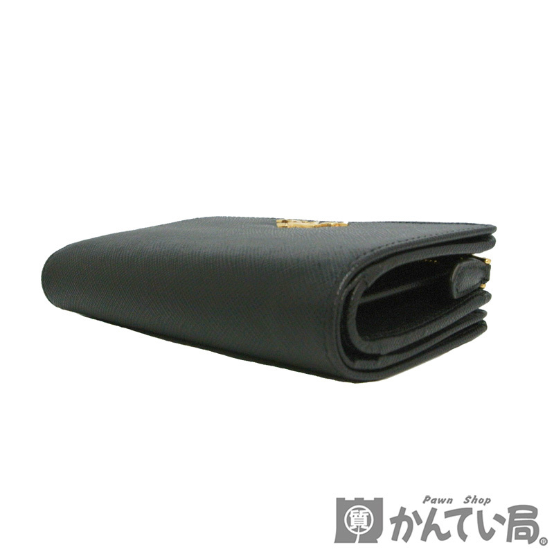 PRADA【プラダ】 1ML225 二つ折り財布 サフィアーノレザー ネロ 