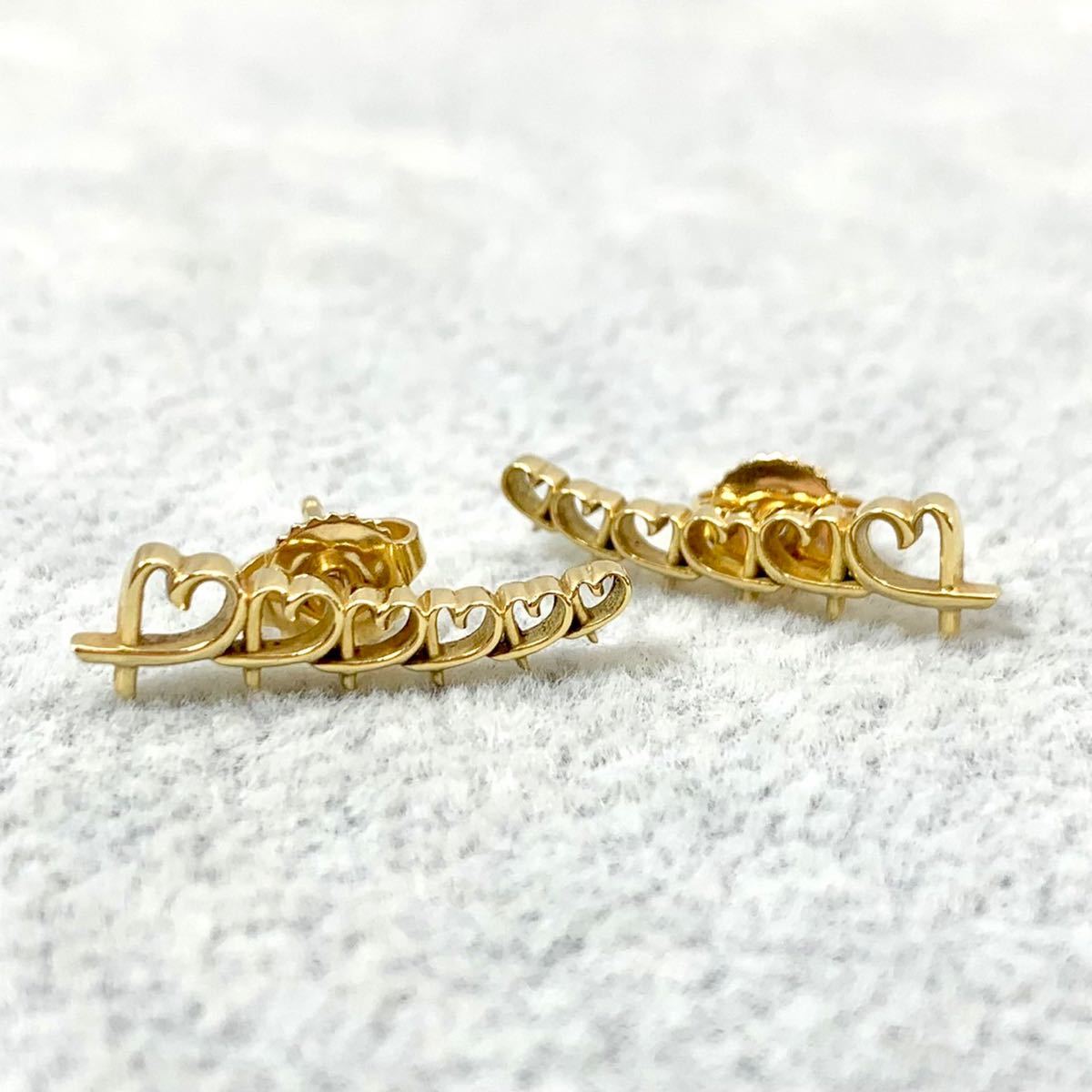 ティファニー TIFFANY & CO. K18 ラビングハート クライマー ピアス 