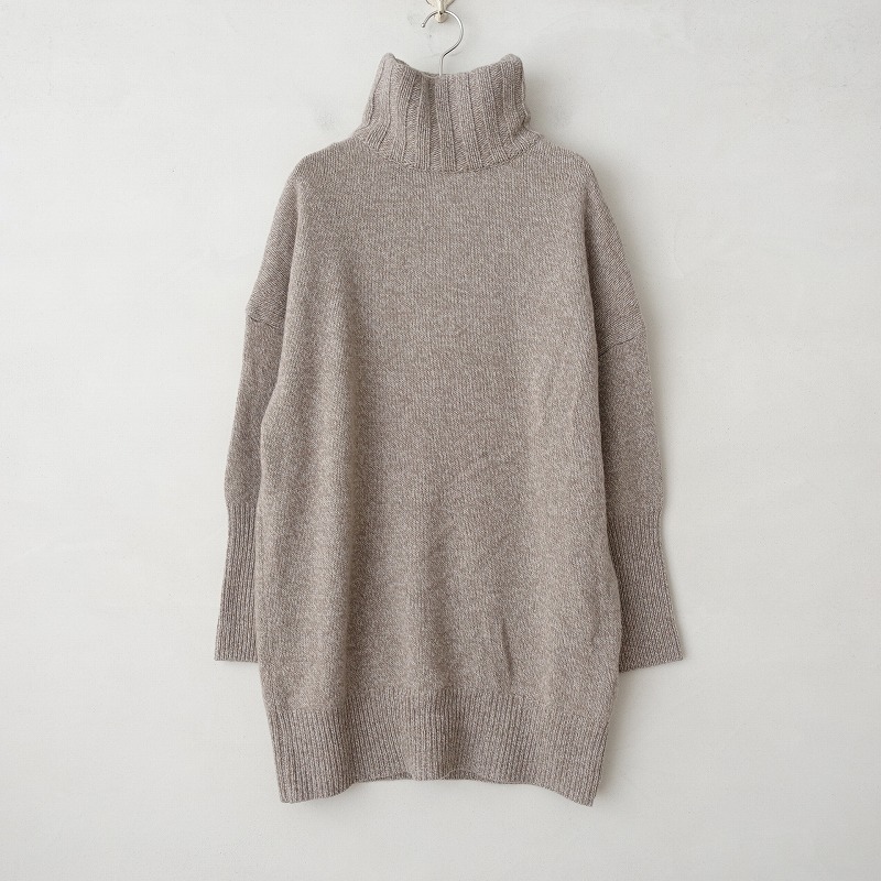 ■ティッカ TICCA *ニットハイネックワンピース*Fチュニックタートル毛ウール混ベージュ起毛ドロップショルダー1021【70K12】