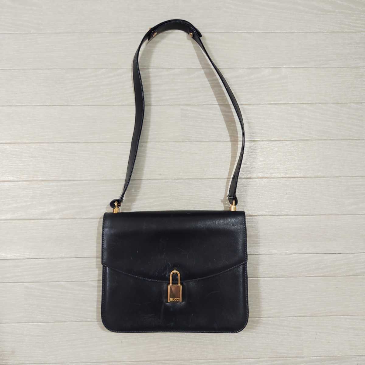 ジャンク】GUCCI オールドグッチ ショルダーバッグ 黒 紐切れ 【公式通販】