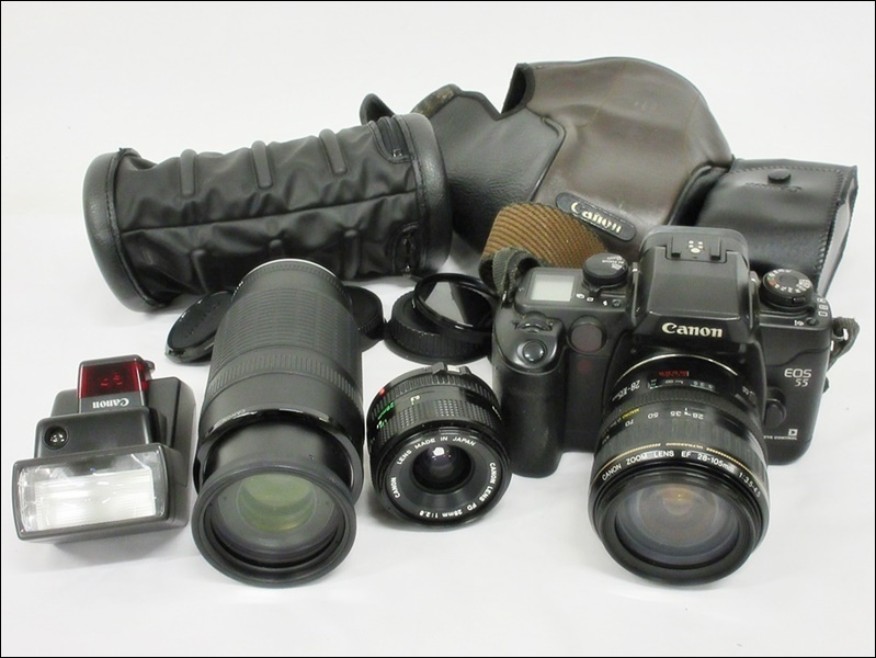 16 40-444970-05 [Y] Canon キャノン EOS55 フィルムカメラ LENS EF 28