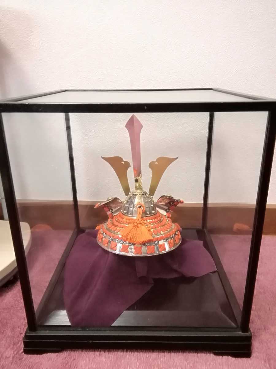 純銀 五月人形 銀細工 出世兜 彩色 森銀器製作所 純銀飾り兜 純銀
