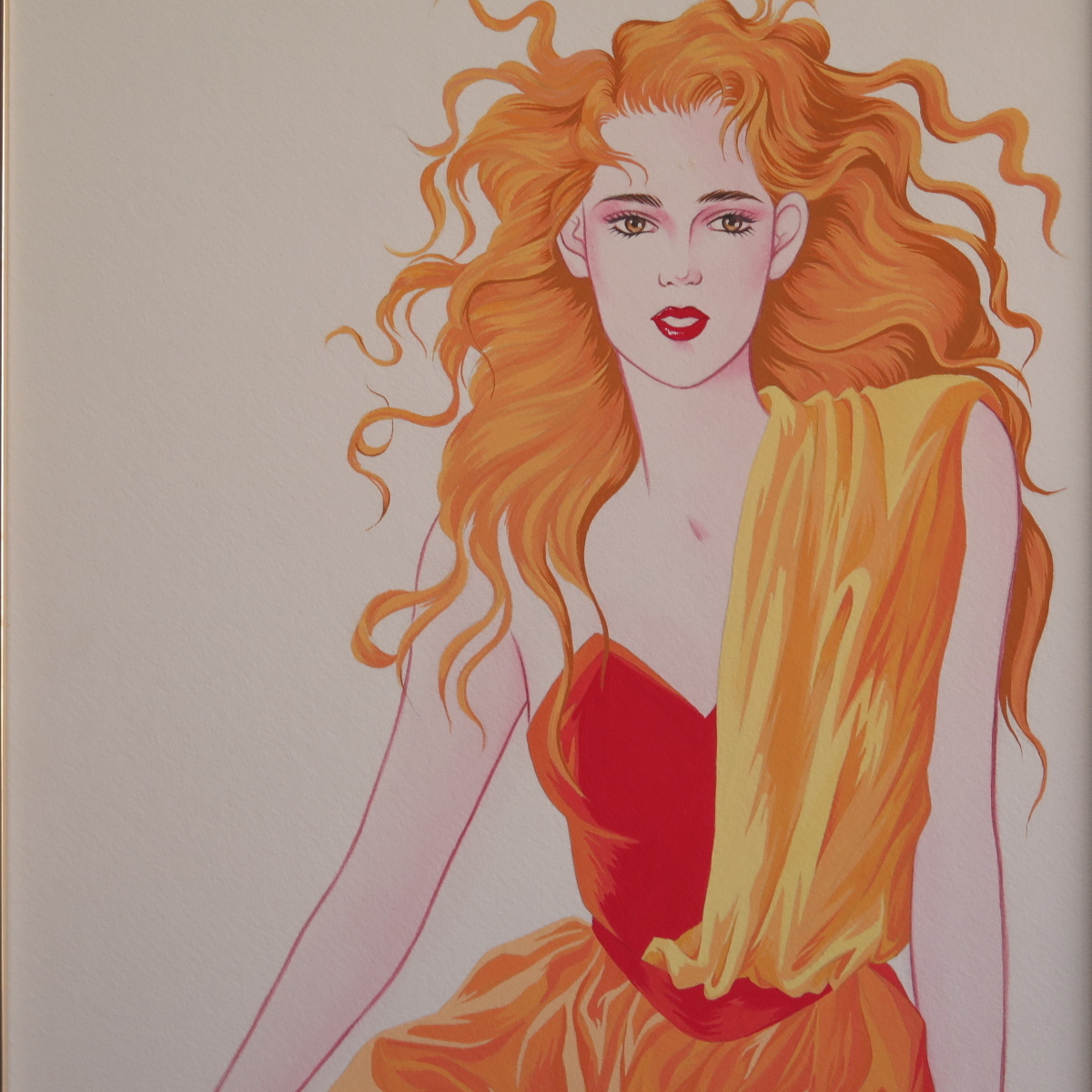 骨 久下じゅんこ モダンガール 仮題 水彩 M10号 ファッション イラスト 風 華やかな 美人 画 額装もおしゃれ インテリア 人物画 売買されたオークション情報 Yahooの商品情報をアーカイブ公開 オークファン Aucfan Com