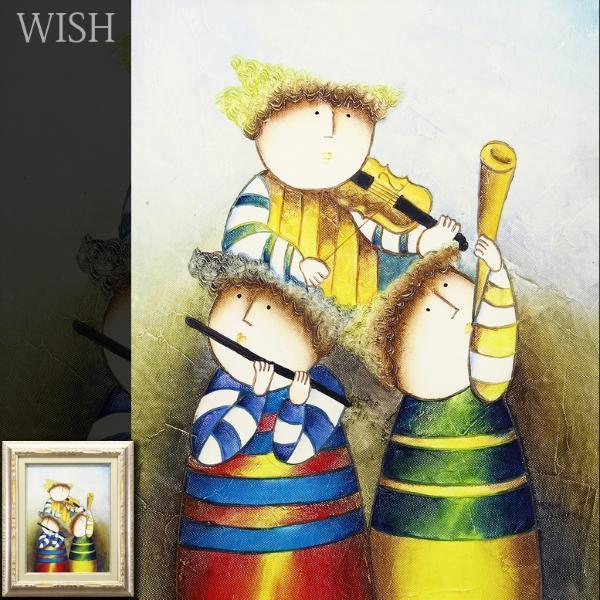 真作】【WISH】ジェイ・ロイバル Jey Roybal 油彩 6号 音楽隊 〇欧米