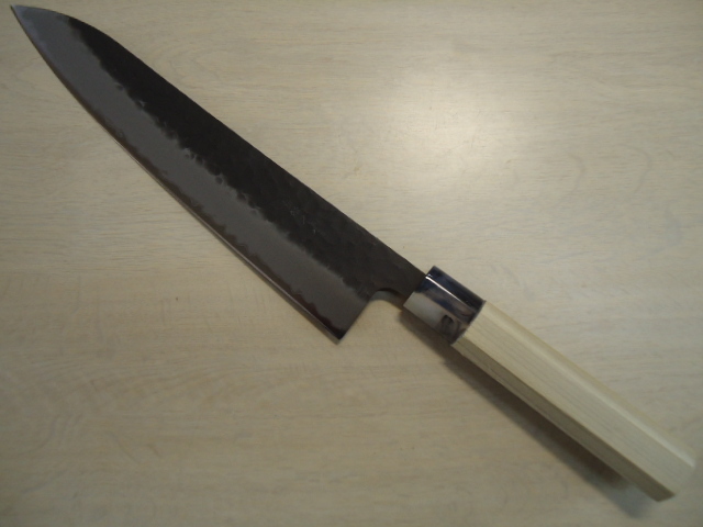 間中刃物 貴輔 牛刀 包丁 青紙二号 ステンレス 割込 黒打