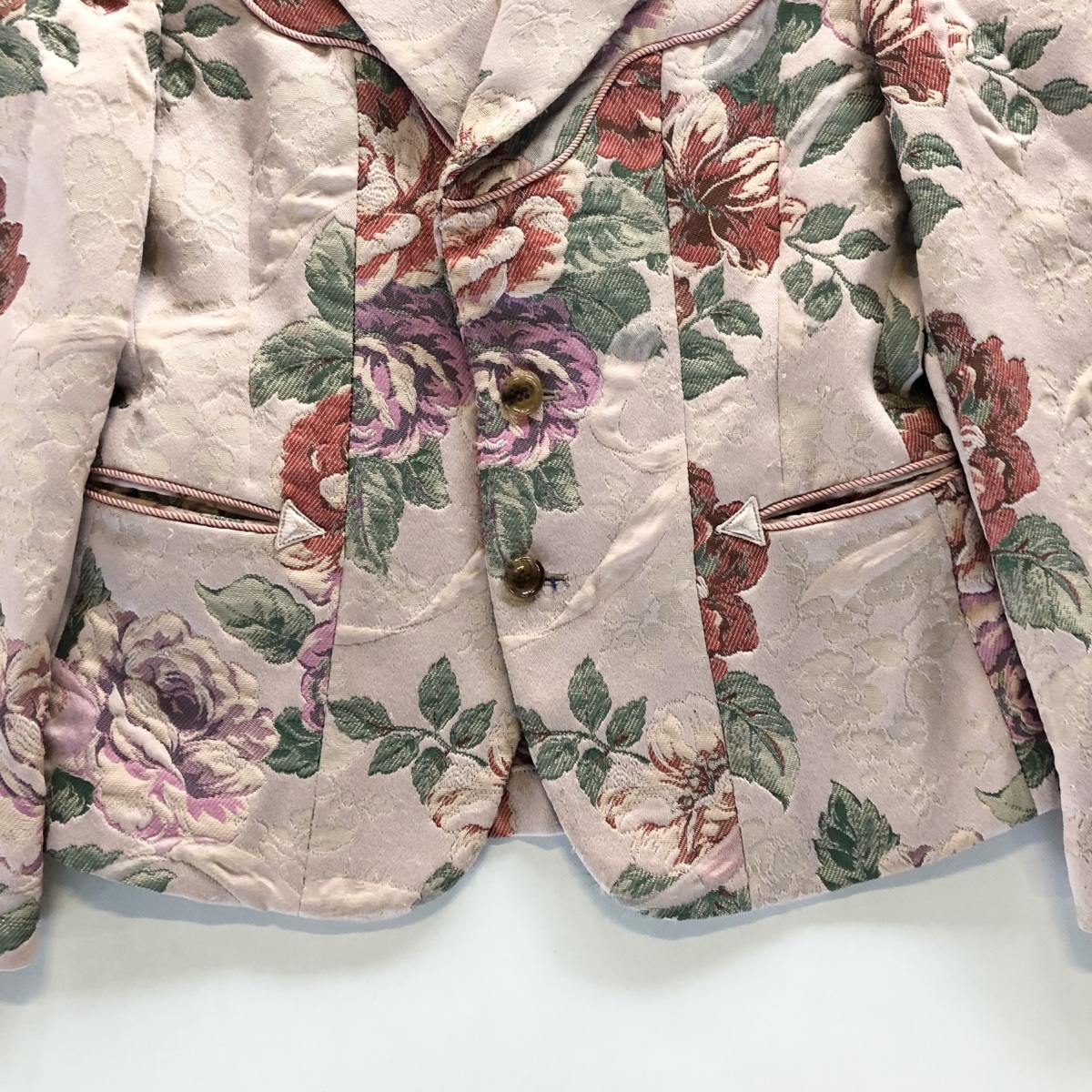 robe de chambre コムデギャルソンコート千鳥格子 花柄 ジャガード ☆robe de chambre COMME des GARCONS ローブドシャンブル