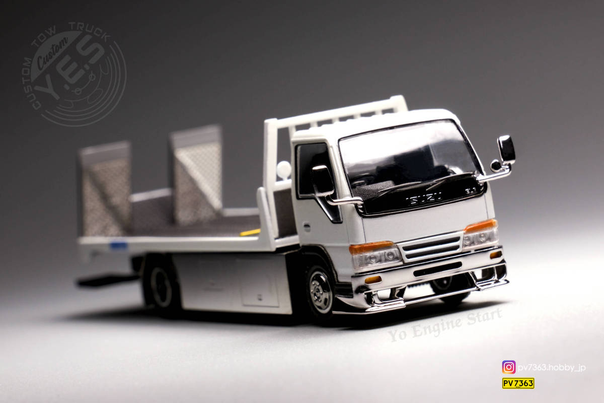 G.C.D. いすゞ ELF 積載車 ホワイト ミニカー G.C.D. いすゞ ELF 積載車 ホワイト ミニカー 1/64 いすゞ N シリーズ