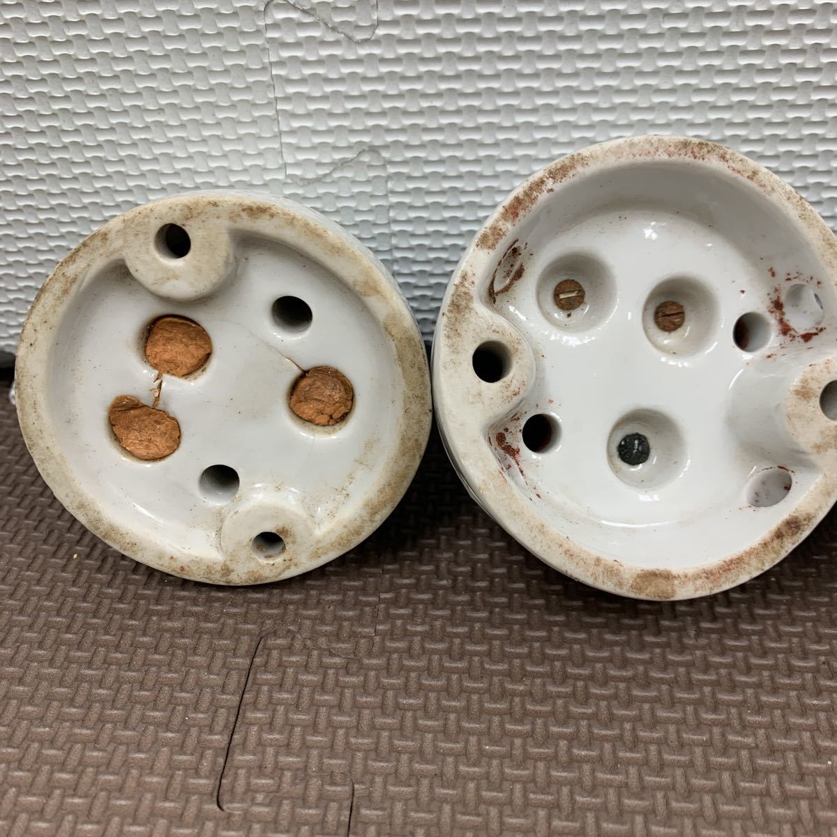 碍子 ガイシ 昭和レトロ 磁気 菊型 ローゼット 4個 セット