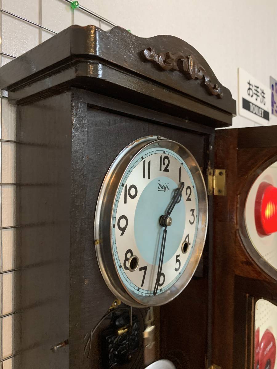 稼働品＊ meiji 明治・振り子時計 ☆ ぜんまい式・振り子柱時計/中古品