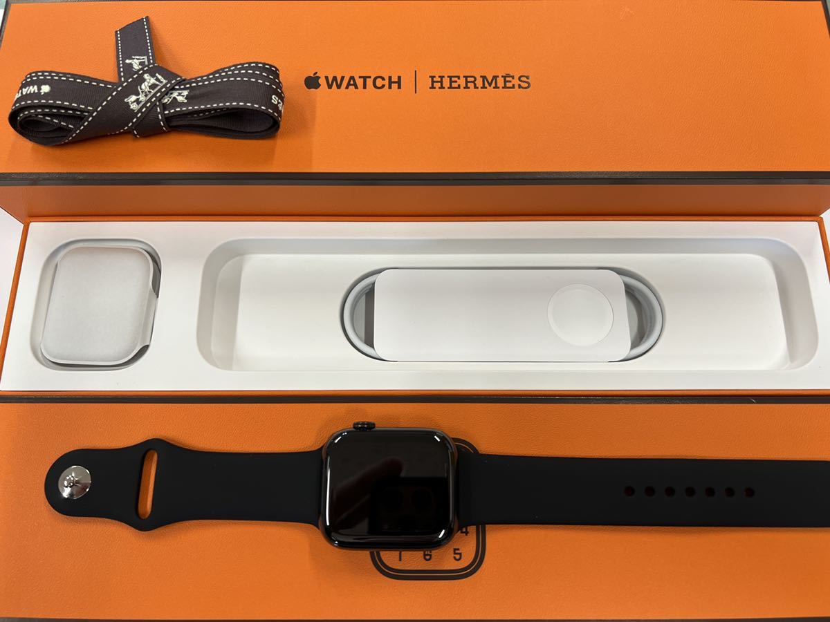 ☆最新 未使用 Apple Watch series7 HERMES 45mm アップルウォッチ エルメス GPS+Cellular ブラックステンレス 心電図 血中濃度 シリーズ7