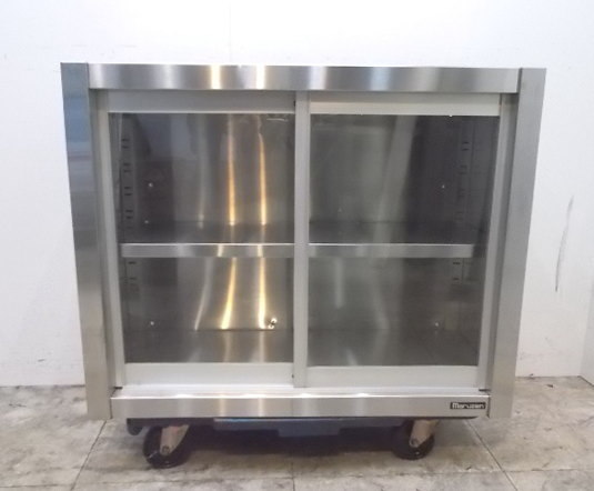 中古厨房 マルゼン ステンレス吊戸棚 750×300×600 ガラス戸 食器棚 壁棚吊棚 /21K2840Z