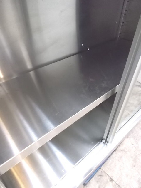 中古厨房 マルゼン ステンレス吊戸棚 750×300×600 ガラス戸 食器棚 壁棚吊棚 /21K2840Z