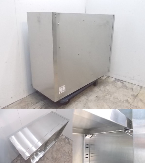 中古厨房 マルゼン ステンレス吊戸棚 750×300×600 ガラス戸 食器棚 壁棚吊棚 /21K2840Z