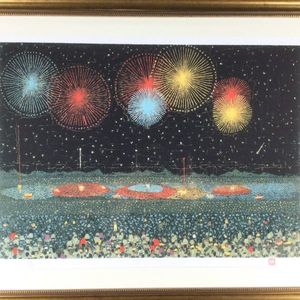 山下清 長岡の花火 リトグラフ あずま工芸 141／300 清々しく