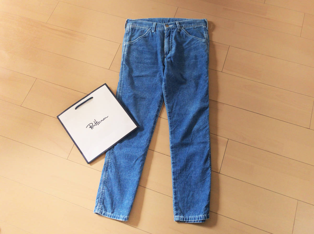 【美品】ロンハーマン別注 ラングラー “ インディゴ染め ” コーデュロイパンツ S / RonHerman RHC Wrangler